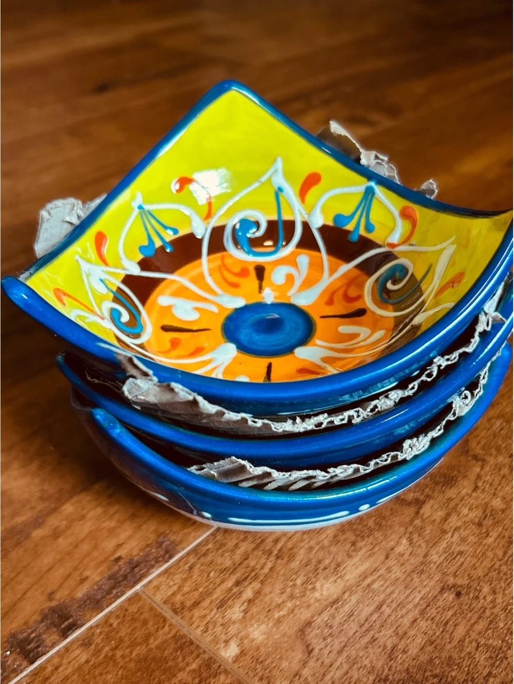 Set of 3 Hand Painted Ceramic Bowls from Spain
